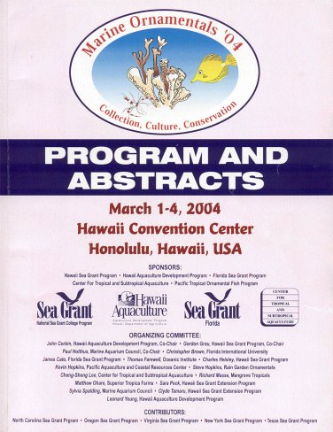 Media Review: Marine Ornamentals Conference, 2004