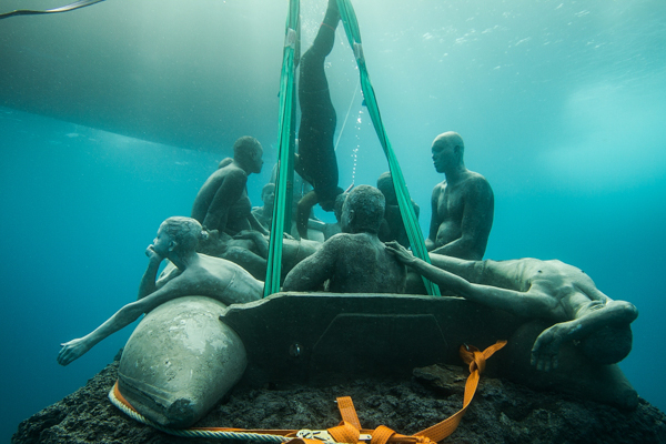 Raft of the Lampedusa. Credit jason Decares-Taylor