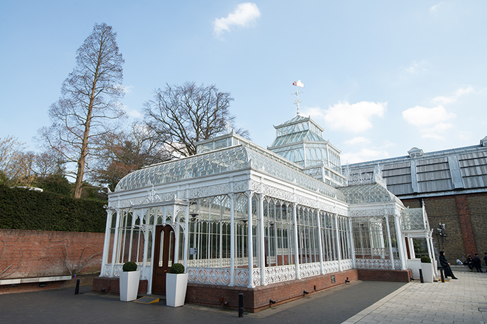 A recently renovated glass house in the grounds. Photo by Richard Aspinall.