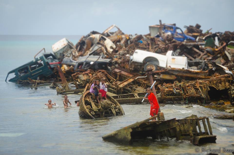 Garbage dump, Ebeye, Kwajalein Atoll. Photo permission courtesy of Richard Ross. 