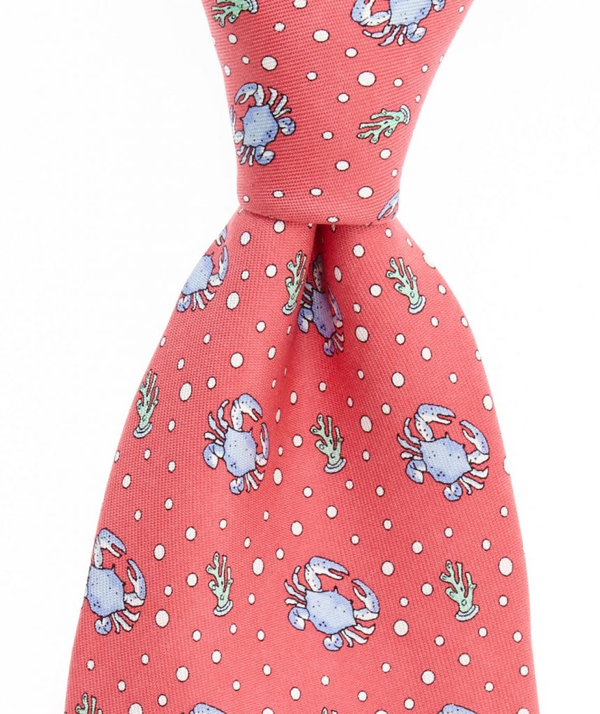 Corals and crabs on a coral tie. Available at vineyard vines for $85.00
