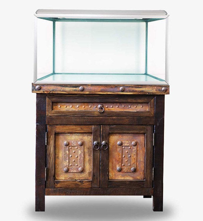 Custom-made rustic aquarium cabinets